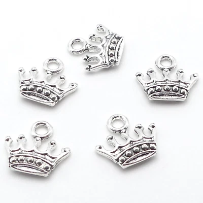 5 Crown Tibetan Silver Tone Metal Charms Craft Supplies Jewellery Findings - Image 1 of 3