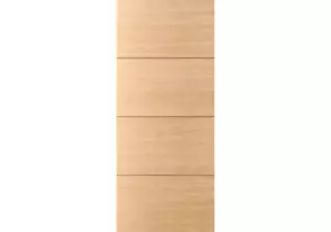 Brentwood- Interior White Oak Flush Door- 3 Horizontal Grooves and Horizontal - Picture 1 of 2