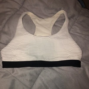 NEW Koral Sports Bra Sz Small White Textured Fabric & Black Band - Picture 1 of 2