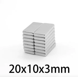 5Pcs 20x10x3mm Neodymium Magnet N35 NdFeB Block Super Powerful Permanent NYP - Imagen 1 de 3