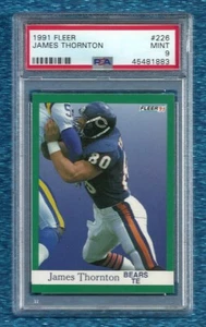 1991 FLEER #226 JAMES THORNTON PSA 9 MINT POP 1 NONE HIGHER CHICAGO BEARS - Picture 1 of 1