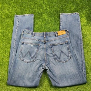 Wrangler Arizona Jeans mens 33 Blue straight zip fly Denim Casual trousers adult - Picture 1 of 13