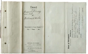 Antique 1905 Handwritten Deed with Map - Historical Delaware Document - Picture 1 of 7
