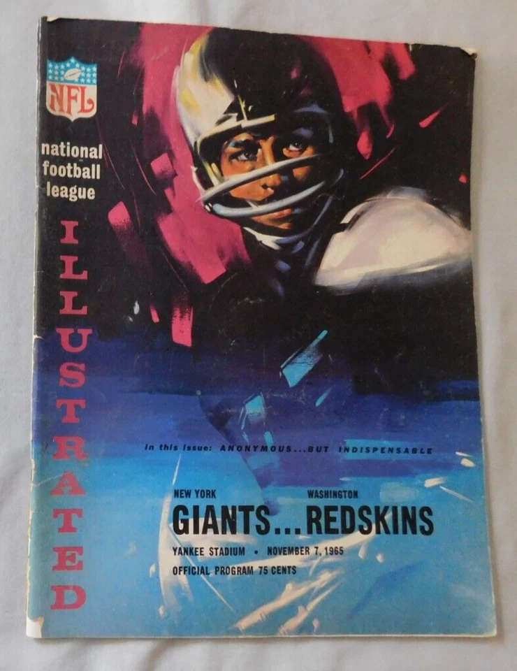 November 7 1965 New York Giants Vs Washington Redskins NFL Illustrated Program - Image 1 of 3