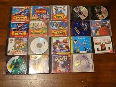 Vintage Kids PC Computer CD-ROM Video Games Lot of 19 Various Titles Education - Image 1 of 4