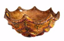 Vintage Indian décor Handmade lacquer Painted Paper Mache Fruit Bowl. G72-26 US