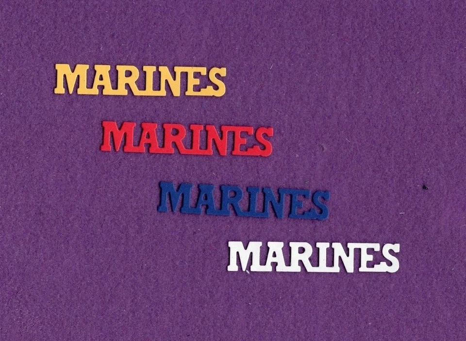 Tarjetas de álbum de recortes troquelados marines palabra militar EE. UU. Foto 1 de 1