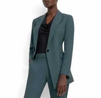 NWT Theory Single-Breasted Blazer, Stretch Wool, Evergreen, 18, MSRP $475 - Image 1 of 4