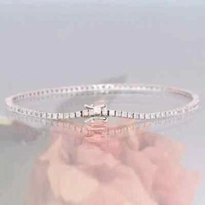 Round IJ/SI Natural Diamond GIA Verified Tennis Bracelet Solid 14Kt White Gold - Picture 1 of 22