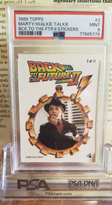 PSA 9 Marty McFly 1989 Topps Back To The Future II Stickers #2 POP 6 0^ Fox RC