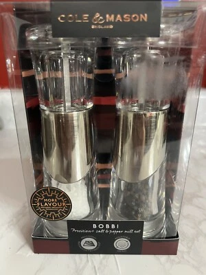 Cole & Mason England Bobbi Salt and Pepper Precision Mill Set NEW - Image 1 of 4