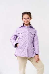 Kids Eco Jacket Faux Leather For A Girl Weisy Purple Casual 8-18 Years Wellajur - Picture 1 of 6