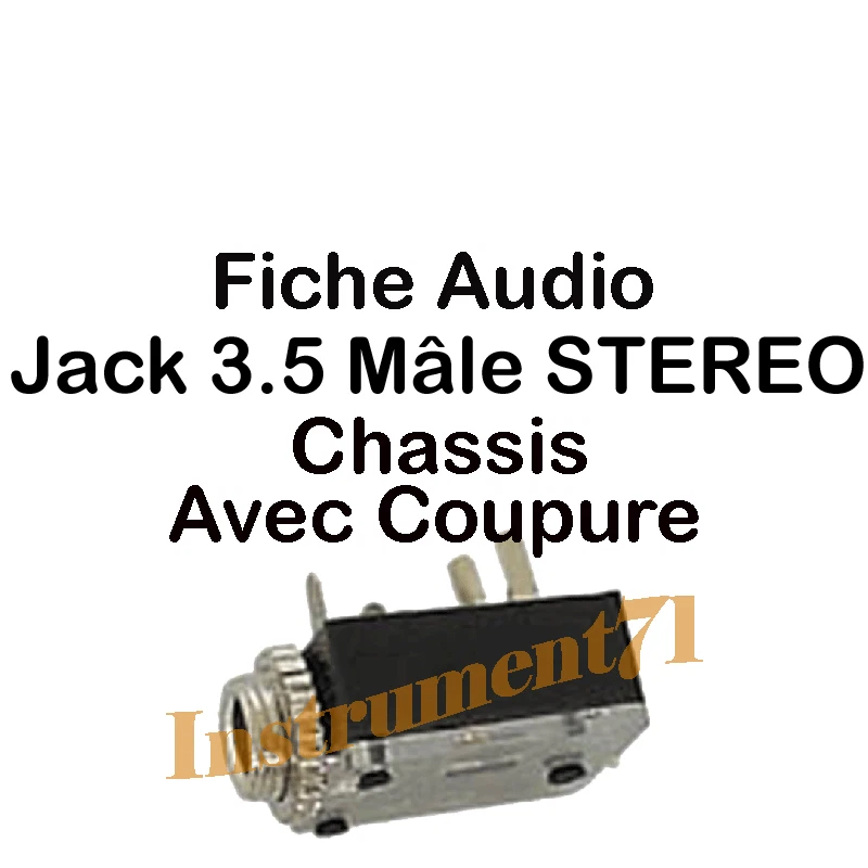 1 Fiche Jack 3,5 Chassis Stéréo Avec Interrupteur Intégré Connections à Souder - Photo 1/1