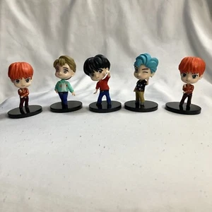 K-pop BTS Bangtan Boys Figures Set of 5 Big Head Chibi Style Collectibles Lot - Picture 1 of 5