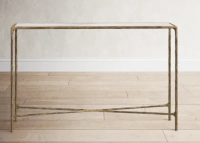 Restauración Forjado Oro Hierro Herrajes Estilo Tadeo Consola Sofá Mesa Vidrio Foto 1 de 4