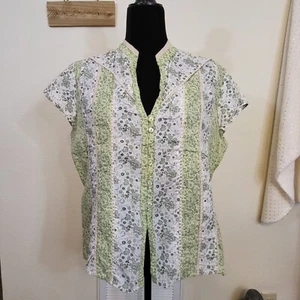 Blusa floral con botones para mujer CATO, verde, grande - Imagen 1 de 8