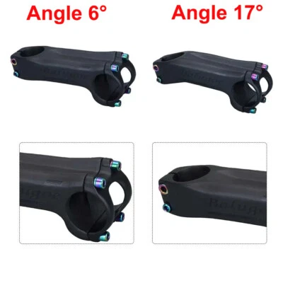 6/17° Carbon Fiber Stem for Road mtb Bike Stems 31.8*70/80/90/100/110/120/130mm - Image 1 of 4