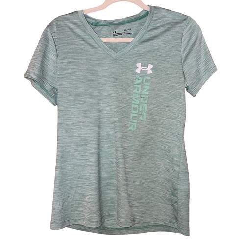 Under Armour Donna HeatGear Scollo a V Performance Verde Menta M Traspira l'umidità