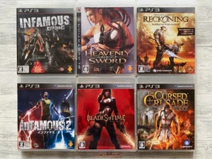 SONY PS3 inFamous & Heavenly Sword & Blades of Time & Reckoning & Cursed Crusade - Picture 1 of 14