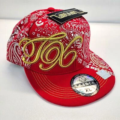 Gorra deportiva plana con estampado de bandana Leader TX (Texas) ajustada XL nueva con etiquetas Foto 1 de 4