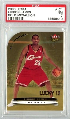 2003 Fleer Ultra Gold Medallion Die Cut Lebron James Rookie #171 PSA 7 NM MVP  - Image 1 of 2