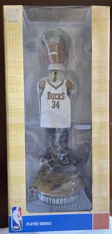 Giannis Antetokounmpo Bucks 2013 NBA Draft Day - White Jersey Bobblehead NBA Cover