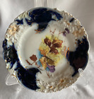 RS Prussia Steeple Cobalt Floral Blackberry 6 1/8 Inch Plate