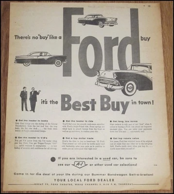 Ford Thunderbird 1955 anuncio impreso coche automóvil periódico anuncio 11,75"x15" Foto 1 de 4