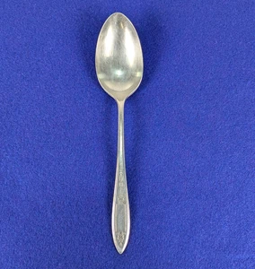 Large Serving Spoon 8-1/2" DEBUTANTE Wm. Rogers & Son Co. Silver Plated 1925's - Picture 1 of 13