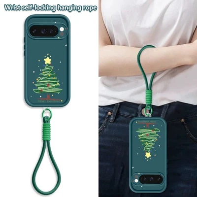 For Google Pixel 10 9 Pro 8 9 Pro XL 8A 7A Christmas Tree Hand Strap Case Cover - Image 1 of 4