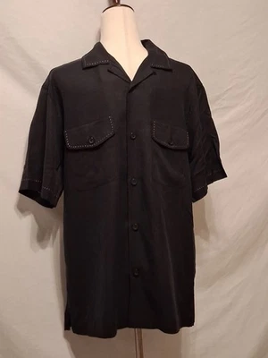 Men's Brandini Black Rockabilly Shirt Size Small - Image 1 of 3