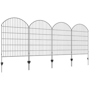Outsunny 11.4' Garden Fence Steel Border Flower Edging, Pack of 4, Grids - Picture 1 of 11