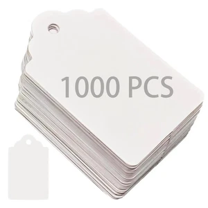 1000 PIEZAS Etiquetas de precio blancas en blanco sin cuerdas 1,75 x 1,093 pulgadas - Calidad premium... - Imagen 1 de 7