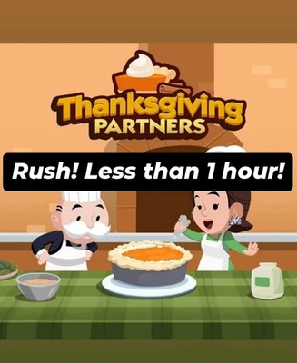 EN LÍNEA🟢 RUSH 🔥 EVENTO DE SOCIOS DE ACCIÓN DE GRACIAS Monopoly Go🔥 - Transporte completo 80k puntos Foto 1 de 4