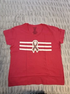 Breast Cancer Awareness Pink Ribbon Shirt Pink Sparkle Ribbon - 2XL - New! - Picture 1 of 2