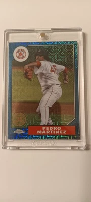 Serie 2 2022 1987 Topps Cromo Plata Pack Mojo Azul Refractor Pedro Martínez Foto 1 de 2