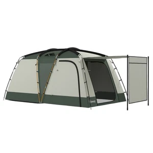 Outsunny Tenda da Campeggio 4 Posti con Zona Notte e Giorno Verde - Bild 1 von 10