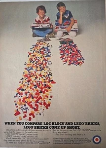 1981 Compare loc blocs and Lego bricks vintage building toy ad - Imagen 1 de 1