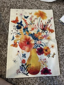 WILDFLOWER BUTTERFLY autumn spring summer Floral GARDEN FLOWER YARD FLAG 12x18 - Picture 1 of 4