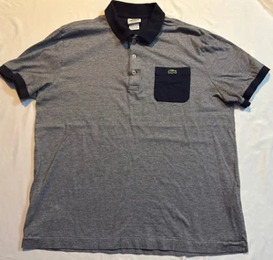 Lacoste Poloshirt Regular Fit Grau Kurzarm mit Tasche Herren Größe 6 " - Bild 1 von 4