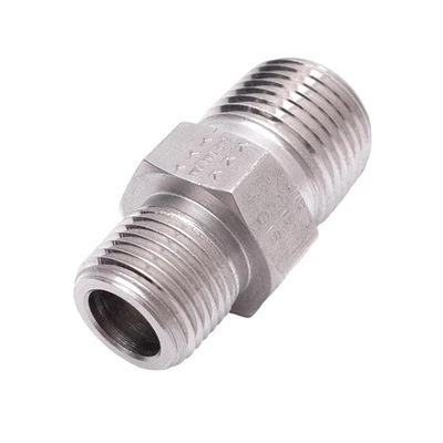 Parker 8-6 MHN-SS Stainless Steel Hex Long Nipple, 1/2in to 3/8in NPT, 6600psi - Image 1 of 4