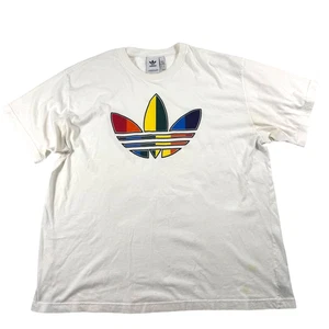 Adidas Originals Trefoil Pride Logo T-Shirt 2XL White Short Sleeve Unisex - Bild 1 von 4