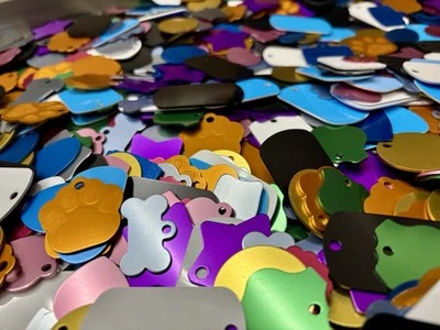 1200 Pcs Anodized Aluminum Dog Cat Pet Tag Name ID Tags Collar /Custom Engraving - Image 1 of 4