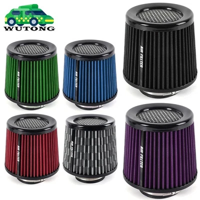 Universal 3 Inch 76mm Inlet Air Intake Cone Filter Replacement Dry Air Filters - Image 1 of 4