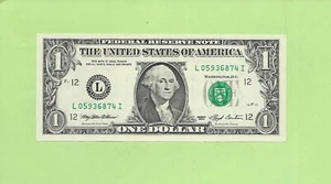 1993 ..UNCIRC $1 L 0593 6874 I .... 1993 $1 L-I BONITO BILLETE FRANCO - Imagen 1 de 2