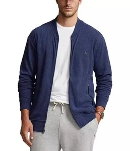 Polo Ralph Lauren B&T 2XB Luxury Jersey Baseball Jacket Navy Heather $148 Nuovo con etichette - Foto 1 di 8