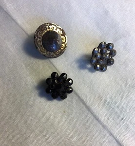 Crafting 3 Victorian Mixed Metal Steel Buttons Lot HH-22 - Picture 1 of 5