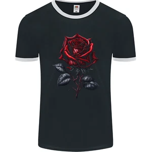 Un T-Shirt Ringer Gothique Rose Pour Hommes FotL - Imagen 1 de 3