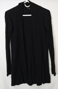 Ann Taylor XSP Black Wool Blend Open Front Cardigan Sweater - Picture 1 of 3