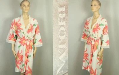 De Colección NATORI Lencería Floral Audaz Kimono Bata Casa Abrigo Gasa Cuello y Borde M Foto 1 de 4